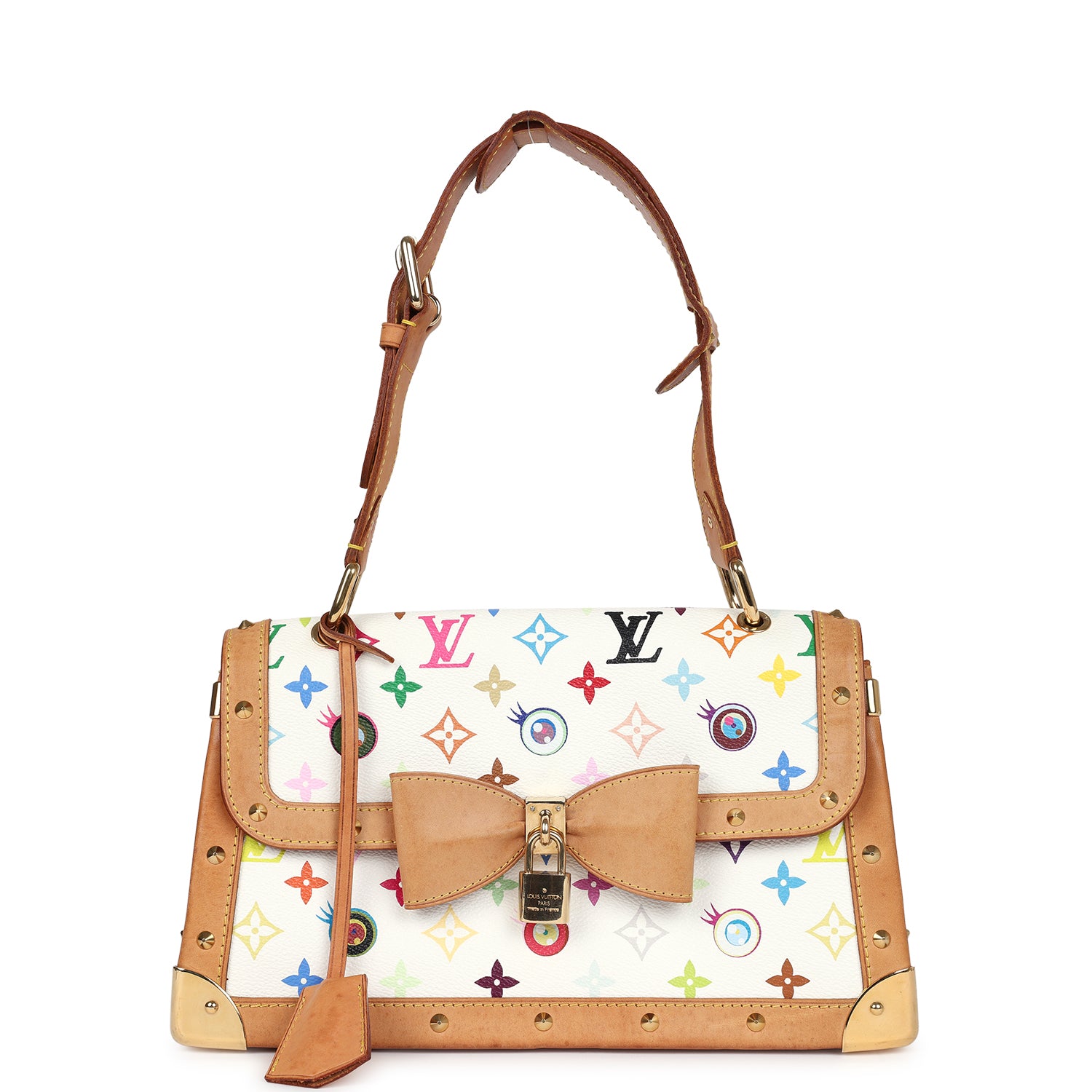 On Sale Vintage Louis Vuitton x Takashi Murakami Eye Need You Bag White Multicolored Gold Hardware